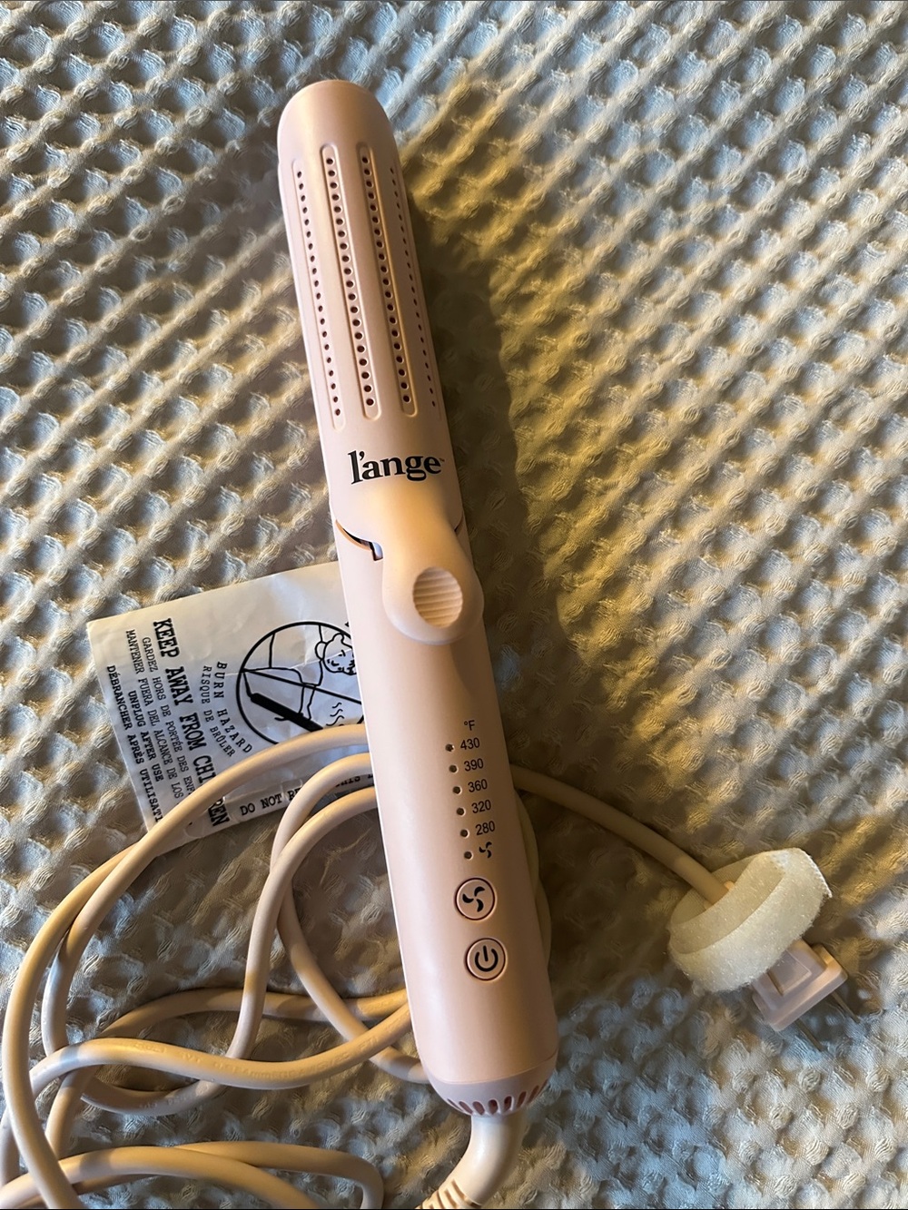 l'ange duo Hair Styling straightener/curling iron - Pale Pink